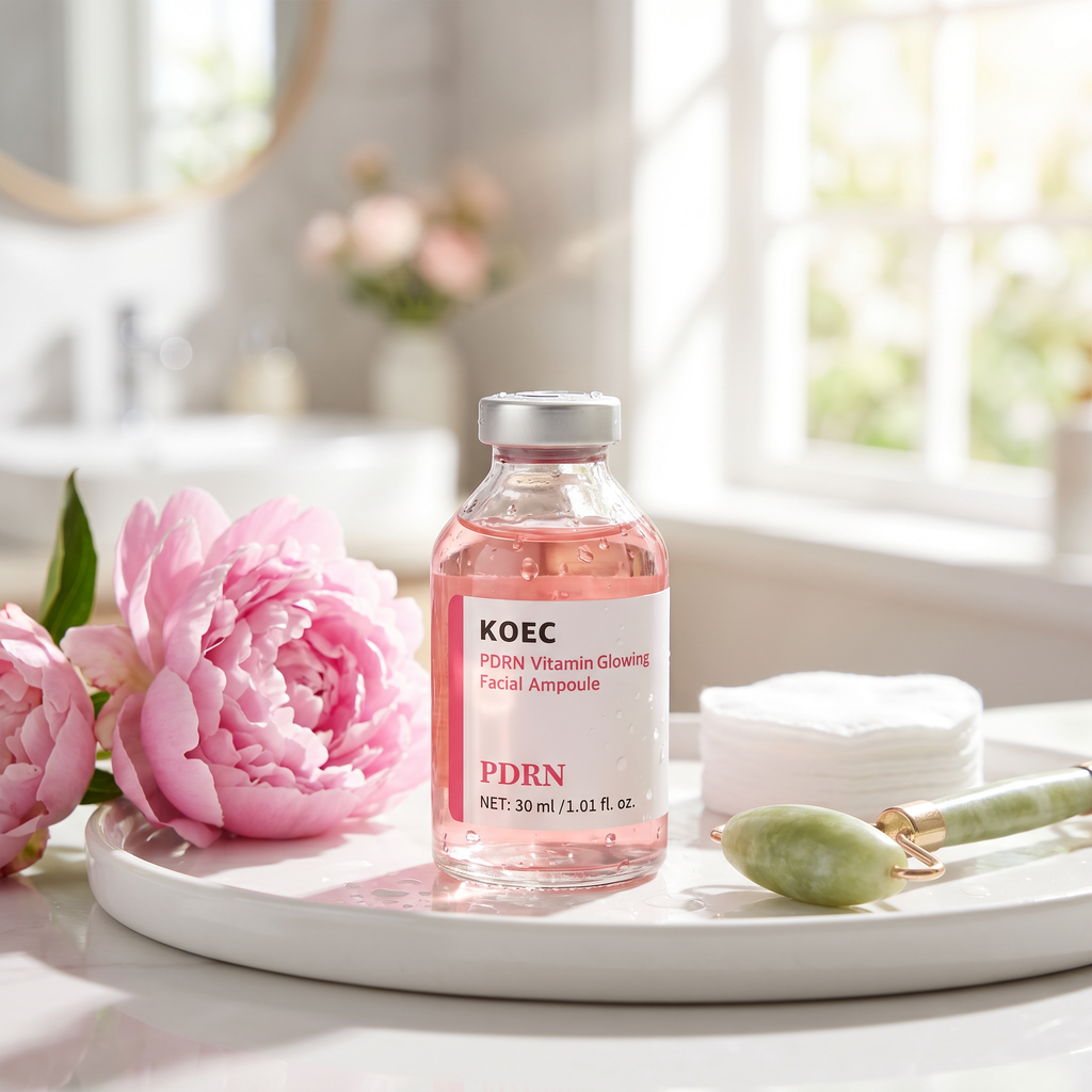 KOEC PDRN Vitamin Glowing Facial Ampoule | Serum ADN de Salmón Anti-Edad | K-Beauty Coreano 30ml